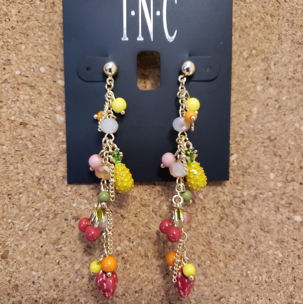 INC Goldtone Fruit Dangle Earrings